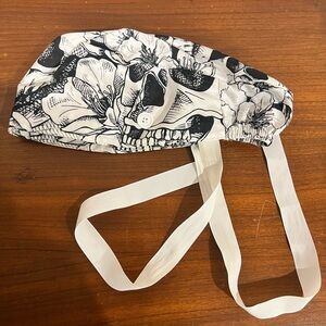 Skull and Floral Scrub Cap